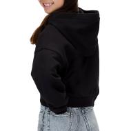 Sweat Noir Fille Calvin Klein Jeans Terry vue 2