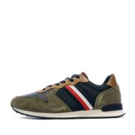 Baskets Kaki/Marine Homme Tommy Hilfiger Iconic Runner Mix pas cher