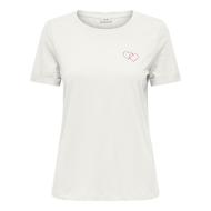 T-shirt Ecru/Rose Femme JDY Kitty
