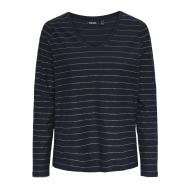T-shirt Manches Longues Marine/Doré Femme Pieces Milona