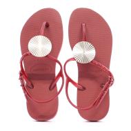 Chanclas rojas para mujer Havaianas Twist Metal Pau Brasil ver 3