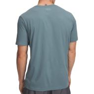 T-shirt Gris/Bleu Homme Under Armour Left Chest vue 2