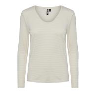 T-Shirt Manches Longues Blanc/Doré Femme Pieces Billo