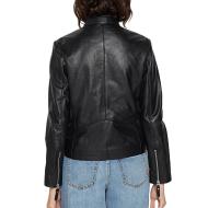 Veste en Cuir Noir Femme Schott Lola vue 2