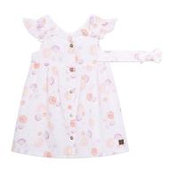 Robe + Bandeau Blanc Bébé Fille Carrément Beau Y30094 pas cher
