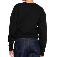 Sweat Noir Femme Guess Logo Crop vue 2