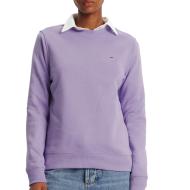 Sweat Violet Femme Tommy Hilfiger Flag Crew DW0DW19959 pas cher