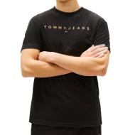 T-Shirt Noir Homme Tommy Hilfiger Reg Linearss