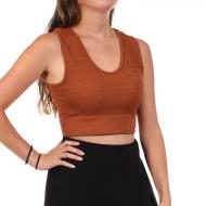 Brassière de Sport Marron Femme No Publik Iris Terre pas cher