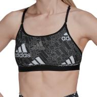 Brassière Noire/Blanche Femme Adidas Aer pas cher