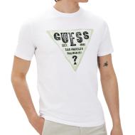 T-shirt Blanc Homme Guess Rusty pas cher