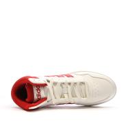 Baskets Blanc/Rouge Homme Adidas Hoops 3.0 Mid vue 4