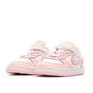 Baskets Blanc/Rose Fille Nike Court Borough Low 2 vue 6