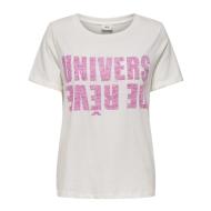 T-shirt Blanc/Rose Femme JDY Kitty