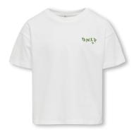 T-shirt Blanc/Vert Fille Only Kogmaiken pas cher