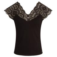 T-Shirt Noir Femme Morgan Dentelle vue 2