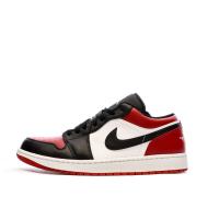 Baskets Noir/Rouge Homme Nike Air Jordan 1 Low pas cher