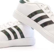 Baskets Blanches/Kaki Homme Adidas Grand Court Base 2.0 vue 7