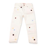 Jean Boyfriend Blanc Fille Scotch & Soda Pompons pas cher