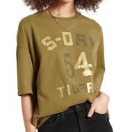 T-shirt Kaki Femme Superdry Boxy