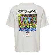 T-shirt Blanc Homme Only & Sons print Logo vue 2