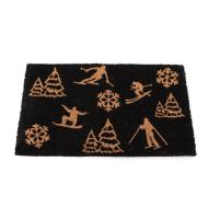 Tapis Noir Imprimés Luance 45x75cm Flocon Ski pas cher
