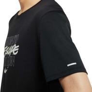 T-Shirt De Running Noir Homme Nike Dri-Fit Miler Wild vue 3