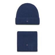 Coffret Echarpe + Bonnet Marine Enfant Tommy Hilfiger Small Flag pas cher