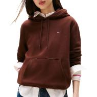 Sweat à Capuche Marron Femme Tommy Hilfiger Flag pas cher