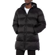 Doudoune longue noire à capuche Noir Homme Schott MICKS pas cher