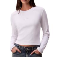 T-Shirt Manches Longues Blanc Femme Calvin Klein Jeans Baby