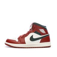 Air Jordan 1 Mid Blanche/Rouge/Noire Homme Nike pas cher