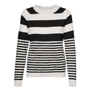 Pull à Rayures Noir/Ecru Femme Vero Moda Happiness