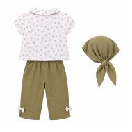 Ensemble Blanc/Kaki Fille P'tit Mome Iris vue 2