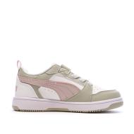 Baskets Blanches/Rose/Beige Fille Puma Rebound vue 2