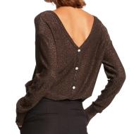 Pull Marron Brillant Femme Morgan Morika vue 2