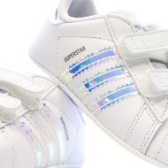 Baskets Blanches Fille Adidas Crib vue 7