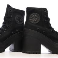 Baskets Noires Femme Converse Chuck 70 De Luxe Heel vue 7