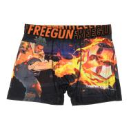 Boxer Noir/Orange à Imprimés Homme Freegun NIN pas cher