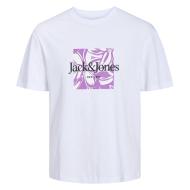 T-shirt Blanc/Violet Homme Jack & Jones Lafayette pas cher