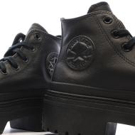 Baskets Noires Femme Converse Leather vue 7
