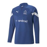 OM Sweat 1/4 de Zip Bleu Homme Puma Fleece 767 pas cher