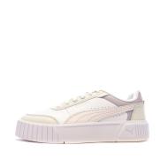 Baskets Blanches/Mauve Fille Puma Carina Mia pas cher