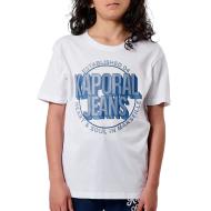 T-Shirt Blanc/Bleu Garçon Kaporal Otler