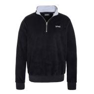 Sweat Polaire Noir Homme Schott Half Zipped pas cher