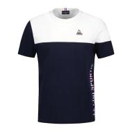 T-shirt Blanc/Marine Homme Le Coq Sportif Ss N°3 New Optic pas cher