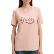 T-shirt Rose Femme Guess Glittery