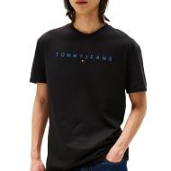 T-Shirt Noir Homme Tommy Hilfiger Reg Linear