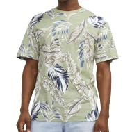 T-shirt Vert à fleurs Homme Jack & Jones Jeff pas cher