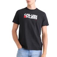 T-Shirt Noir/Rouge Homme Calvin Klein Jeans LV04RD814G pas cher